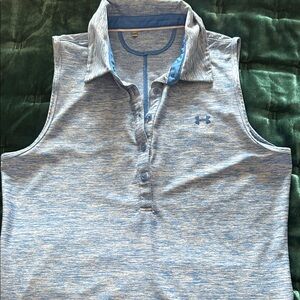Under Armour Heathered Blue Sleeveless Polo